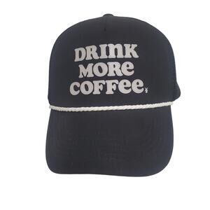 Dutch Bros Drink More Coffee Black Trucker Hat New Never Worn Adjustable